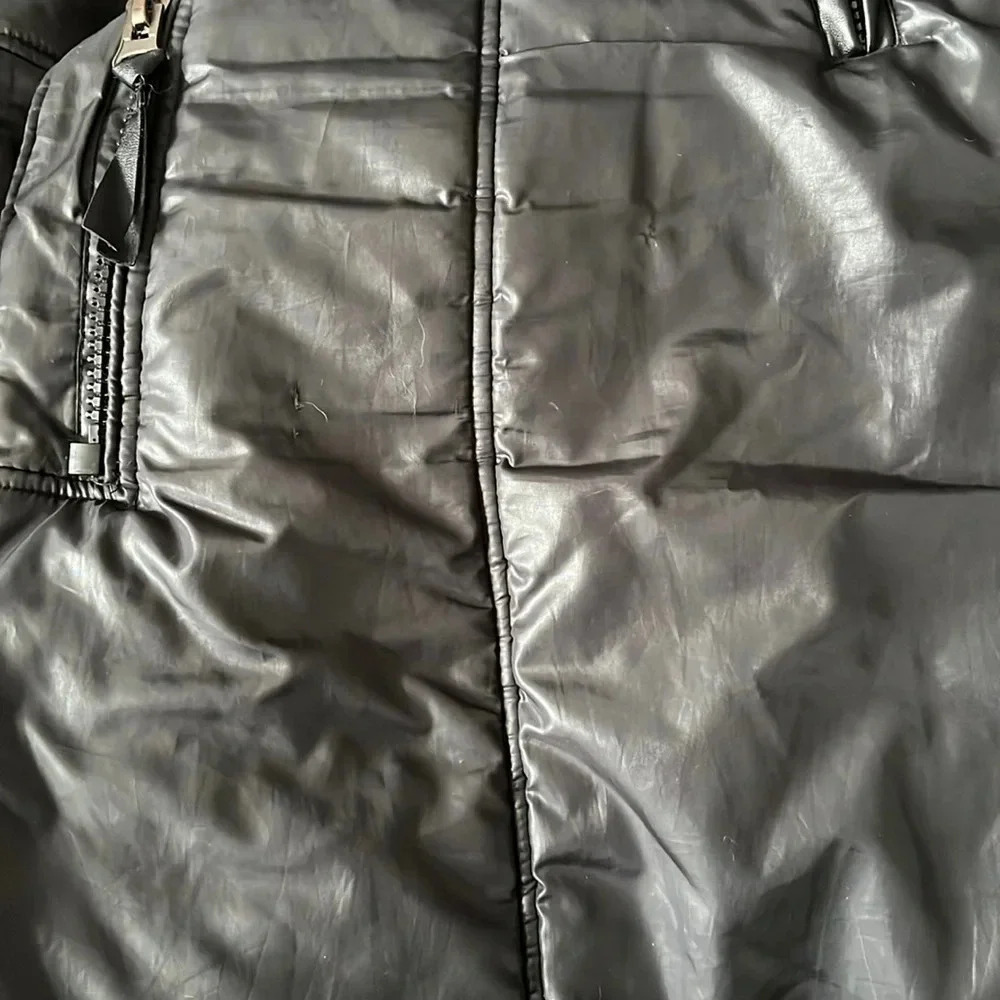 LE CHATEAU Black Puffer Coat  and Beige Fur Oversized Hoodie, Size XS/S - Picture 12 of 16